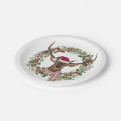 Waterverf met hertenkop papieren bordje (Gekanteld)