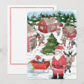 Waterverf met het kerstdorp Zweeds Tomten Feestdagenkaart (Voorkant / Achterkant)