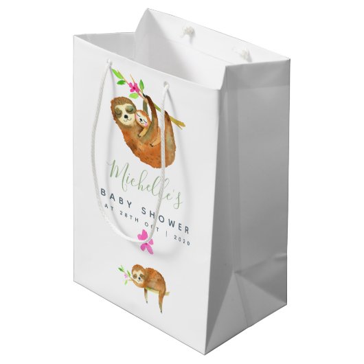 Waterverf met het thema Baby shower Medium Cadeauzakje (Voorkant Gekanteld)