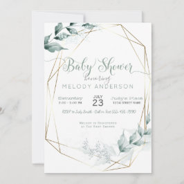 Waterverf met Jade Green Botanische Baby shower Kaart