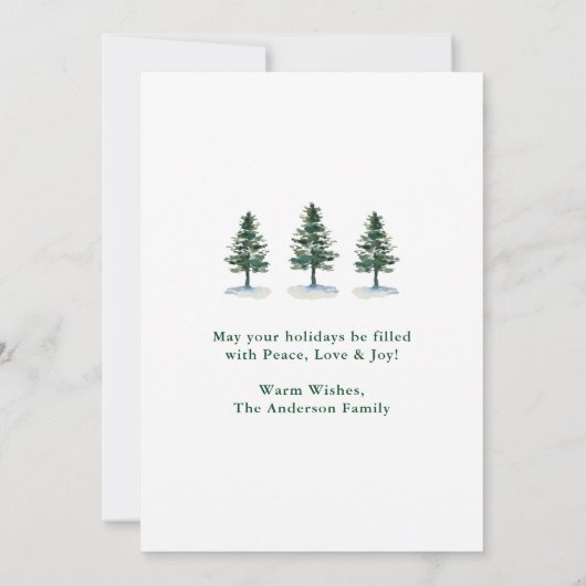 Waterverf met kalligrafie Groene sinaasappelen met Feestdagenkaart (Achterkant)