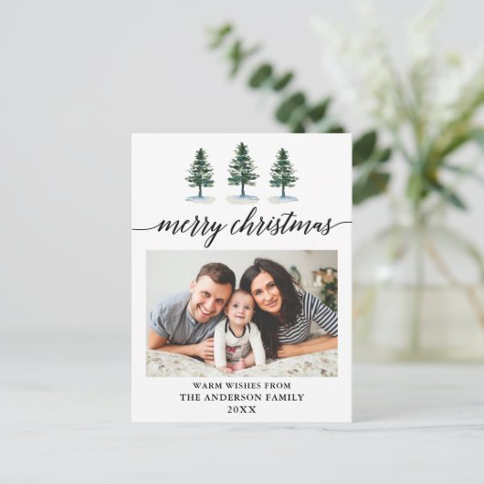 Waterverf met kalligrafie Pijn met kerstmis Briefkaart (Staand voorkant)