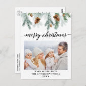 Waterverf met kalligrafie Pine Cones met kerstmis Briefkaart (Voorkant / Achterkant)