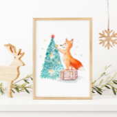 Waterverf met kerstbomen en luidop poster