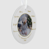 Waterverf met kerstbomen Golden Family Foto Ornament (voorkant)