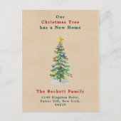 Waterverf met kerstbomen - Nieuwe thuisfeestdag Aankondigingskaart (Voorkant)