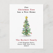 Waterverf met kerstbomen - Nieuwe thuisfeestdag Aankondigingskaart (Voorkant)