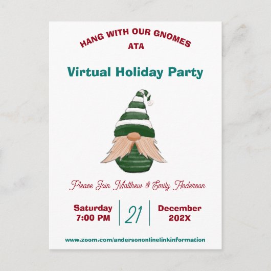 Waterverf met kerstcadeau op maat uitnodiging briefkaart (Voorkant)