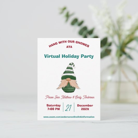 Waterverf met kerstcadeau op maat uitnodiging briefkaart (Staand voorkant)