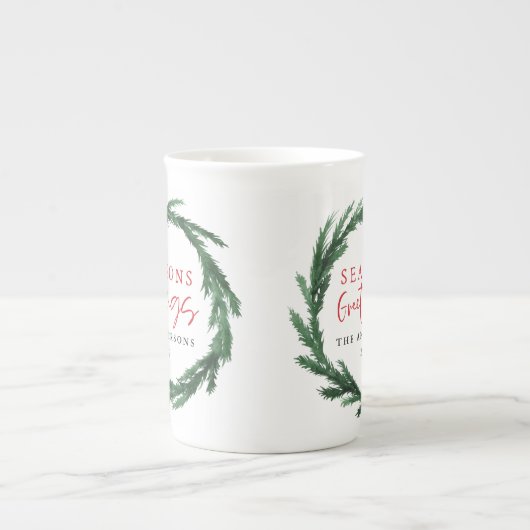 Waterverf met kerstcadeau porselein kop (Voorkant)