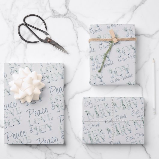 Waterverf met kerstcadeautjes Wintergroen Inpakpapier Vel (Voorkant)