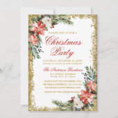 Waterverf met kerstfeest in Poinsettia Glitter Red Kaart (Voorkant)