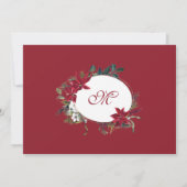 Waterverf met kerstfeest Red Poinsettia Floral Kaart (Achterkant)