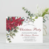 Waterverf met kerstfeest Red Poinsettia Floral Kaart (Staand voorkant)