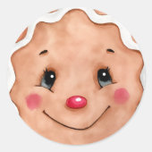 Waterverf met kerstfeestdag — Gingerbrood Ronde Sticker (Voorkant)