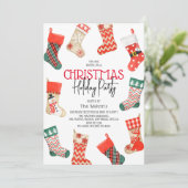 Waterverf met kerstfeestdag stoppen kaart (Staand voorkant)