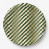 Waterverf met kerstgroene gouden streep papieren bordje (Voorkant)