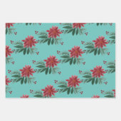 Waterverf met kersthand Poinsettia Burgandy Inpakpapier Vel (Voorkant)