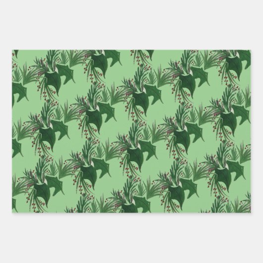 Waterverf met kersthand, roze Berries Inpakpapier Vel (Voorkant 3)