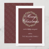 Waterverf met kerstkaart rood (Voorkant / Achterkant)