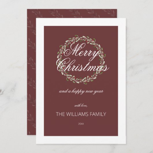 Waterverf met kerstkaart rood (Voorkant / Achterkant)