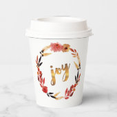 Waterverf met kerstkreet Wreath ID292 Papieren Bekers (Achterkant)