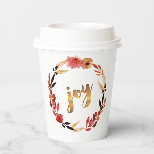 Waterverf met kerstkreet Wreath ID292 Papieren Bekers (Achterkant)