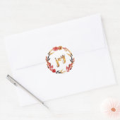 Waterverf met kerstkreet Wreath ID292 Ronde Sticker (Envelop)
