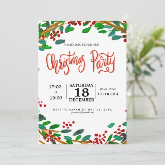 Waterverf met kerstmanbrief kaart (Staand voorkant)