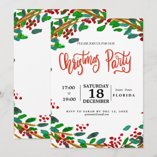 Waterverf met kerstmanbrief kaart (Voorkant / Achterkant)