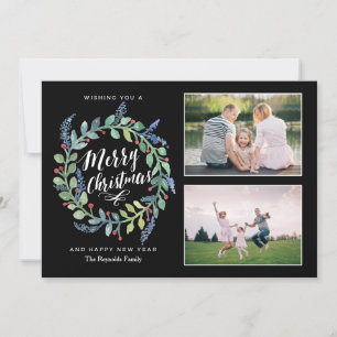 Waterverf met kerstmis 2-fotofeestdag feestdagenkaart