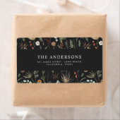 Waterverf met kerstmis botanische floranje etiket (Insitu)