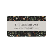 Waterverf met kerstmis botanische floranje etiket (Voorkant)