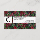 Waterverf met kerstmis-Bourgogne Poinsettia Flower Afsprakenkaartje (Achterkant)