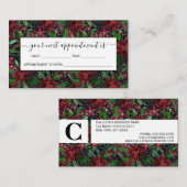 Waterverf met kerstmis-Bourgogne Poinsettia Flower Afsprakenkaartje (Voorkant / Achterkant)