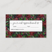 Waterverf met kerstmis-Bourgogne Poinsettia Flower Afsprakenkaartje (Voorkant)