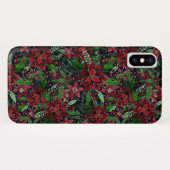 Waterverf met kerstmis-Bourgogne Poinsettia Flower Case-Mate iPhone Case (Achterkant (horizontaal))