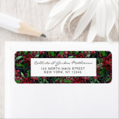 Waterverf met kerstmis-Bourgogne Poinsettia Flower Etiket (Insitu)