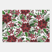 Waterverf met kerstmis-Bourgogne Poinsettia Flower Inpakpapier Vel (Voorkant 2)
