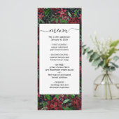 Waterverf met kerstmis-Bourgogne Poinsettia Flower Menu (Staand voorkant)