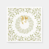 Waterverf met Kerstmis Gold Bow Elegant Servet (Voorkant)