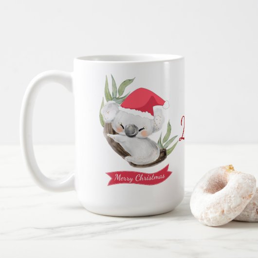 Waterverf met Kerstmis Koala  Koffiemok (Met donut)
