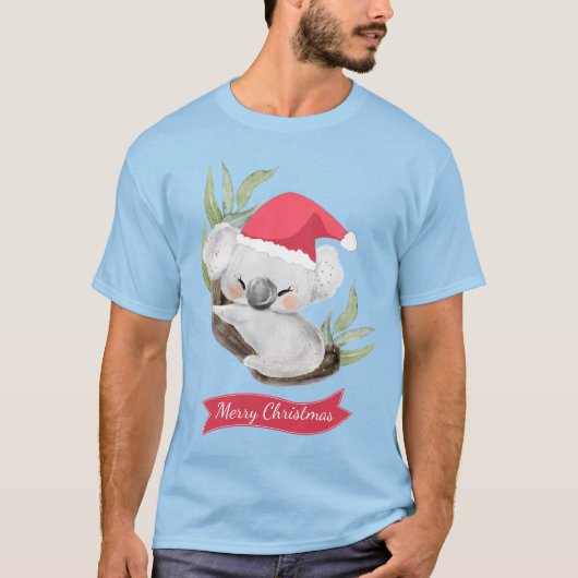 Waterverf met Kerstmis Koala T-shirt (Voorkant)