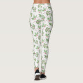 Waterverf met kerstmis Red Green Holly Berries Leg Leggings (Achterkant)