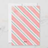 Waterverf met kerstmis Stripes Foto Feestdagenkaart (Achterkant)