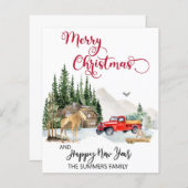 Waterverf met kerstmis wintervrachtwagen (Voorkant / Achterkant)