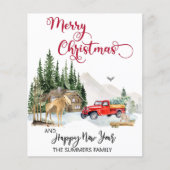 Waterverf met kerstmis wintervrachtwagen (Voorkant)