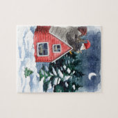 Waterverf met kerstpatrijzen voor Zweedse tomten Legpuzzel (Horizontaal)