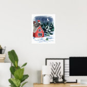 Waterverf met kerstpatrijzen voor Zweedse tomten Poster (Thuiskantoor)