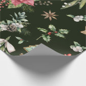 Waterverf met kerstpatronen in Poinsetta Cadeaupapier (Hoek)